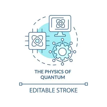 Physics of quantum turquoise concept icon 스톡 일러스트