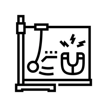 Physics school subject line icon vector illustration Stock Illustration