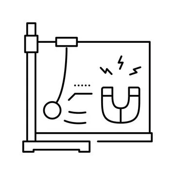 Physics school subject line icon vector illustration Stock Illustration