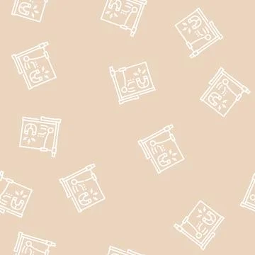 Physics school subject line seamless pattern Stock Illustration