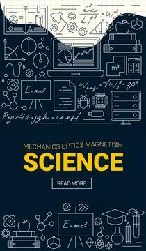 Physics Science Line Flyer Illustrazione stock