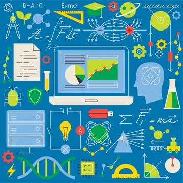 Physics Science Seamless Pattern 스톡 일러스트