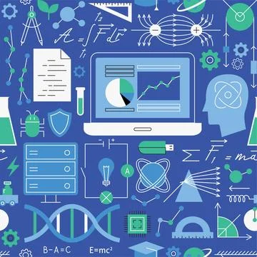 Physics Science Seamless Pattern Stock Illustration