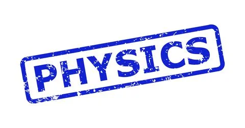 PHYSICS Seal with Corroded Texture and Rounded Rect Frame Stock Illustration