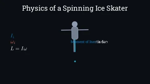 Physics of a spinning ice skater Video stock 335190652