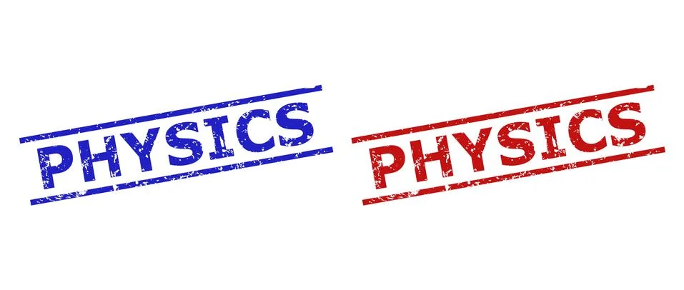 PHYSICS Stamps with Unclean Surface and Parallel Lines Stock Illustration