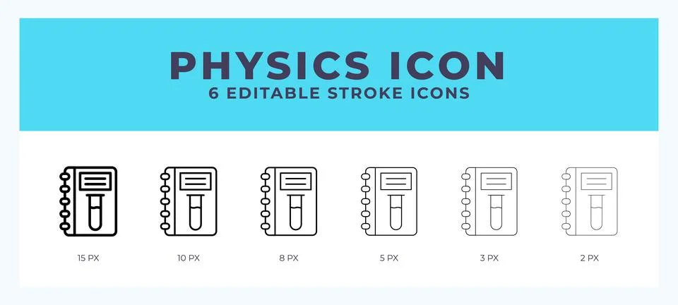 Physics stroke icon for web. Mobile apps and ui. Stock Illustration