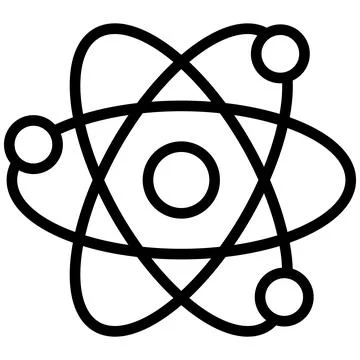 Physics symbol vector line icon, school and education icon. Stock Illustration