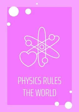 Physics takes over world postcard with linear glyph icon Ilustração Stock