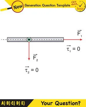 Physics, torque, next generation question template, eps Stock Illustration