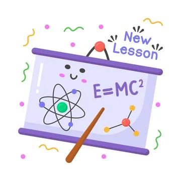 Physics vector sticker, education modern simple flat design isolated on whi.. Stock Illustration