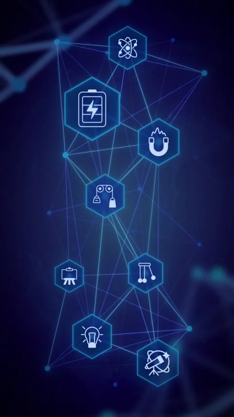 Physics vertical animation with line icons Stock Footage 335752925