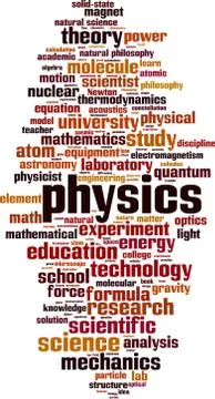 Physics word cloud Stock Illustration