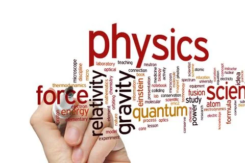 Physics word cloud Stock Photos