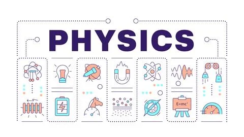 Physics word concept on white Stock Illustration