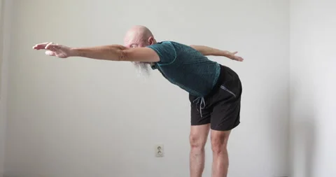 Physio therapy, man doing upper spine and neck exercises Stock Footage 240946860