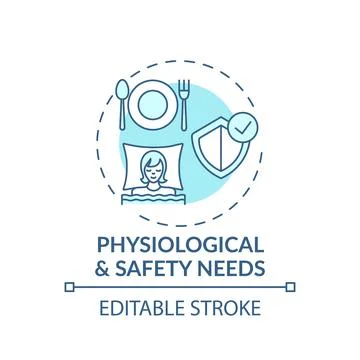 Physiological and safety needs turquoise concept icon Stock Illustration
