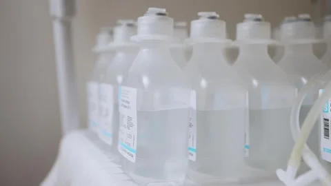 Physiological medical solution for dropper Stock Footage 258277547