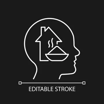 Physiological motivation white linear icon for dark theme Stock Illustration