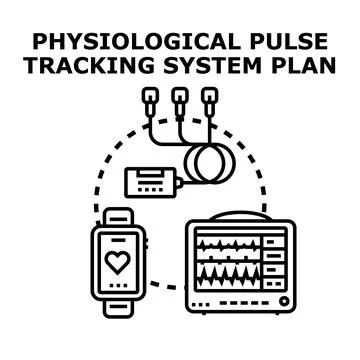 Physiological pulse tracking system plan concept vector Stock Illustration