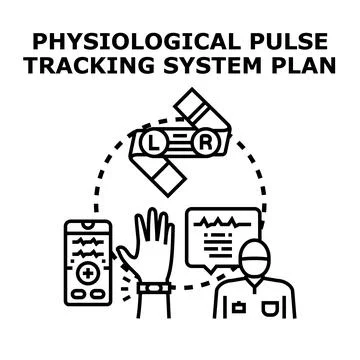 Physiological pulse tracking system plan concept 库存插图