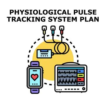 Physiological pulse tracking system plan concept vector Stock Illustration