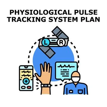 Physiological pulse tracking system plan concept Stock Illustration