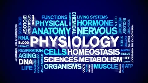 Physiology animated word cloud,animation tag kinetic typography seamless loop. Stock Footage 318318753