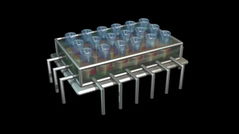 Physiomimetic technology. Organs on a chip. Seamless looping 3d animation Stock Footage 93522740