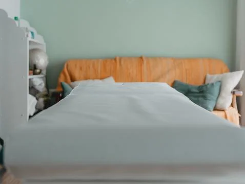 Physiotherapy couch ready to start a session Stock Photos