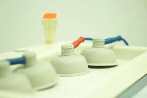 Physiotherapy electrostimulation Stock Photos