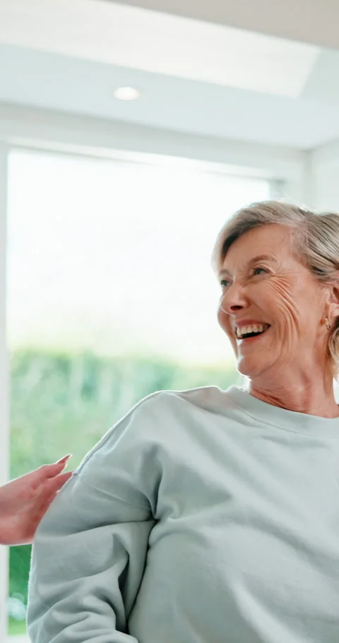 Physiotherapy, high five and mature woman with exercise for rehabilitation Stock Footage 341461877