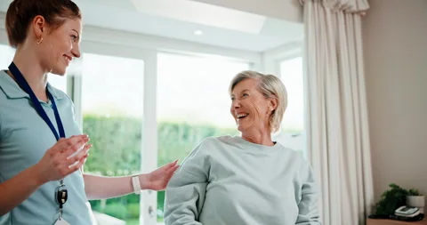 Physiotherapy, high five and senior woman with resistance band, physiotherapist Stock Footage 341411269