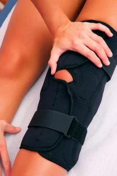 Physiotherapy knee brace Stock Photos