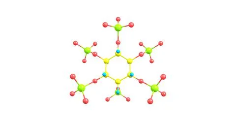 Phytic acid molecular structure on white background Stock Illustration