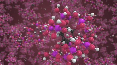 Phytic acid molecule, scientific molecular model, looping 3d animation Stock Footage 163253071