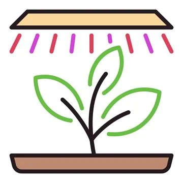 Phytolamp with Seedling vector Grow Light colored icon or symbol Illustration