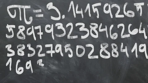Pi - 3.14 Animation On Chalkboard. Stock Footage 95590859