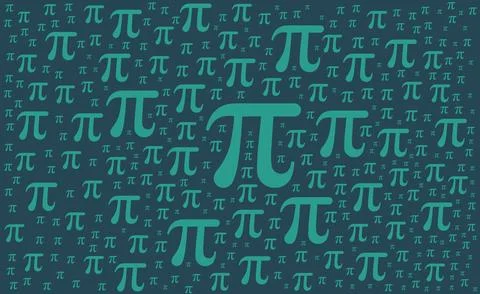 Pi abstract background design. Happy pi day illustration template Stock Illustration