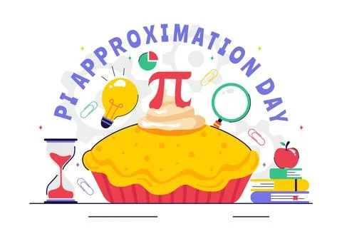 Pi Approximation Day Vector Illustration Celebrated on July 22, Featuring M.. Stock Illustration