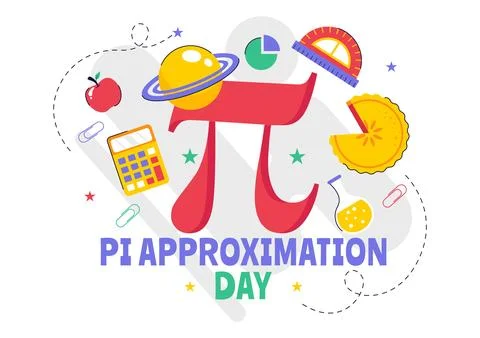 Pi Approximation Day Vector Illustration Celebrated on July 22, Featuring M.. Stock Illustration
