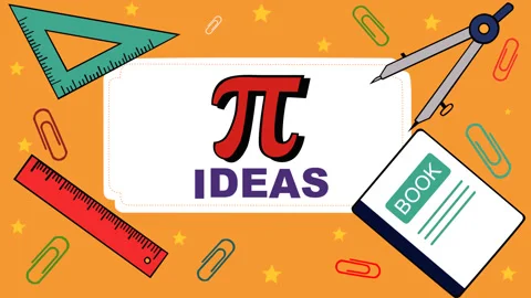 Pi Day Ideas Background with Math Tools and School Supplies Stock Footage 331897637