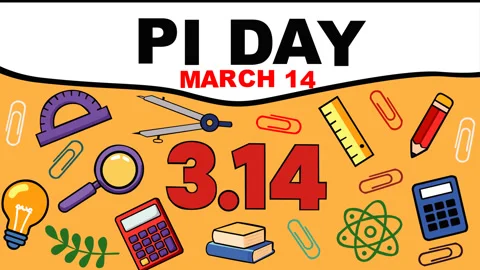 Pi Day March 14 Math Celebration Background 스톡 동영상 331898068