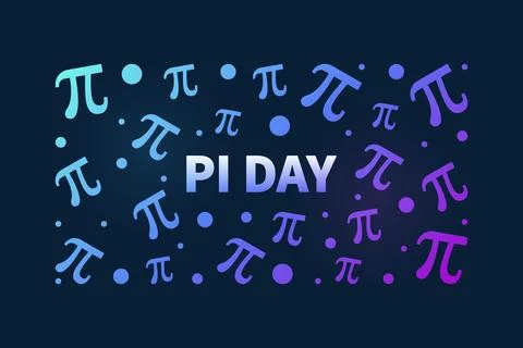 Pi Day on March 14th vector horizontal colored banner. Math concept illustr.. Stock Illustration