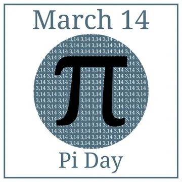 Pi Day. Mathematical constant. March 14th. March Holiday Calendar. Vector. Stock Illustration