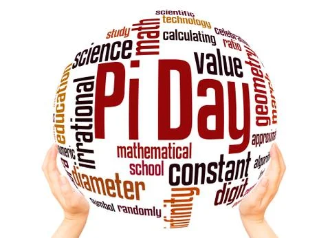 Pi Day word cloud sphere concept Stockillustratie