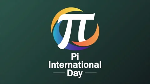 Pi International Day circular logo Stock Footage 329072075