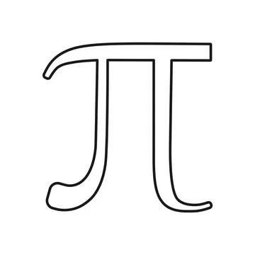 Pi Math Symbol Icon Outline Vector Stock Illustration