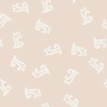 Pi number line vector seamless pattern Stock Illustration