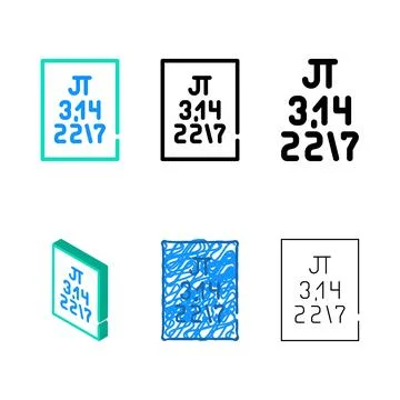 Pi numbers color icon vector color looks Stock Illustration